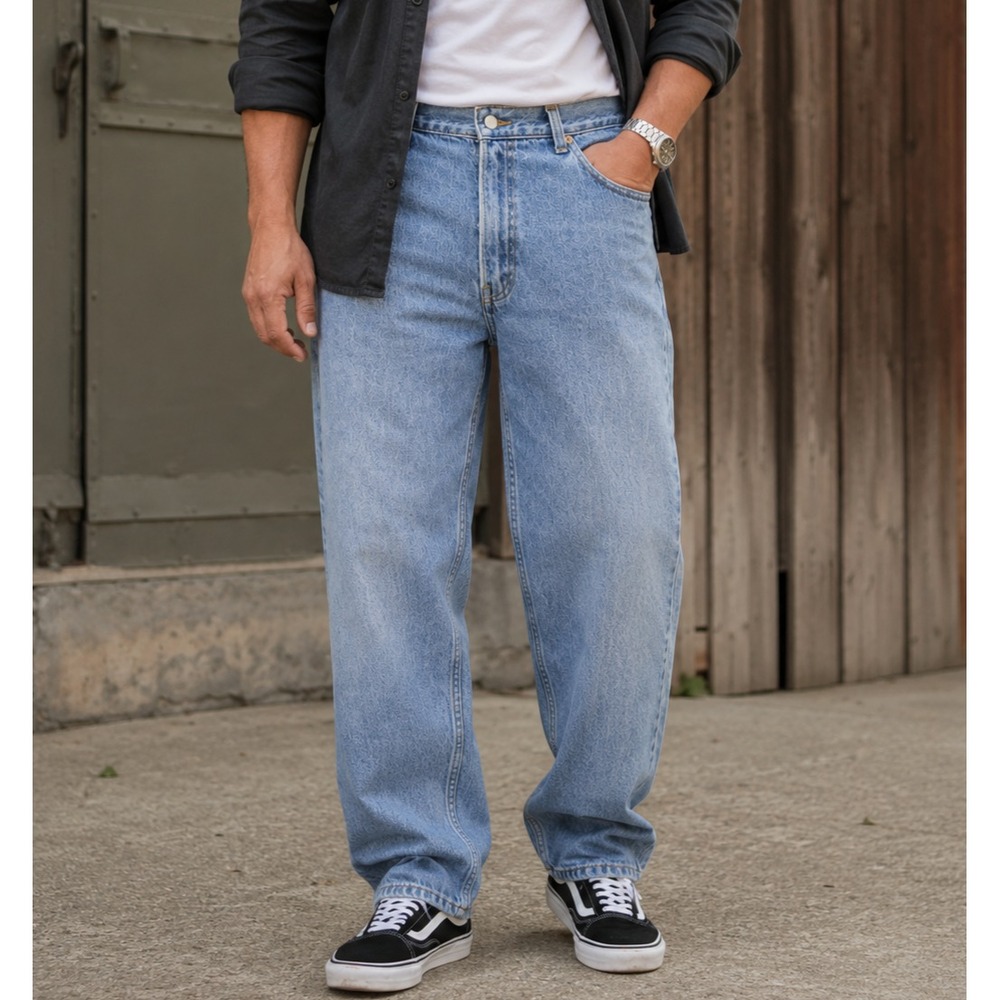 Levi's 550 Relaxed Fit Jeans Men 40x30 Medium Wash Loose Straight Denim Y2K